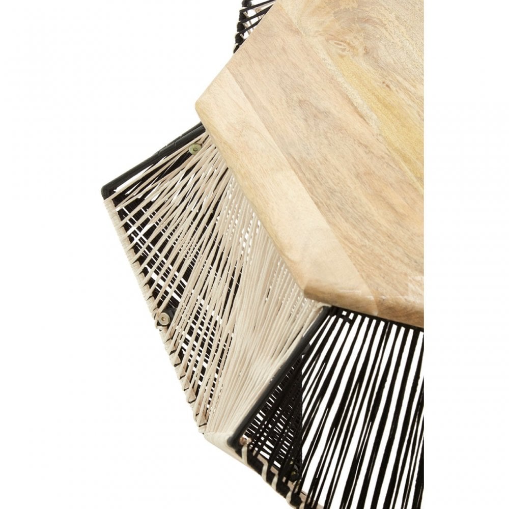 Temper Black and Silver Coffee Table, Mango Wood, Black