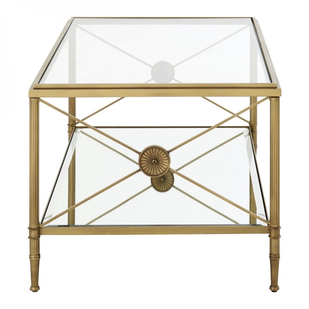 Hushie Coffee Table, Aluminium, Brass, Glass, Iron, Mirrored Glass, Stainless Steel, Brass