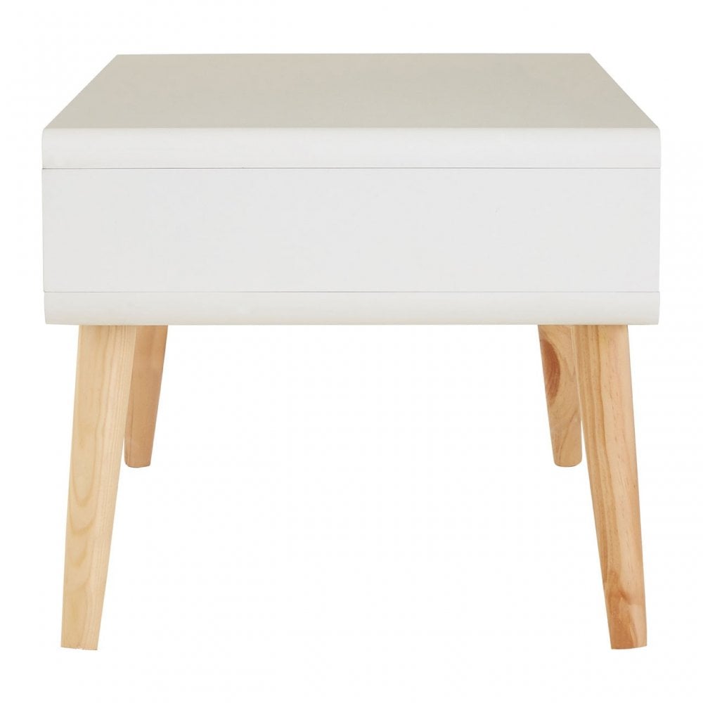 Danny Coffee Table, Wood, Pine Wood, White