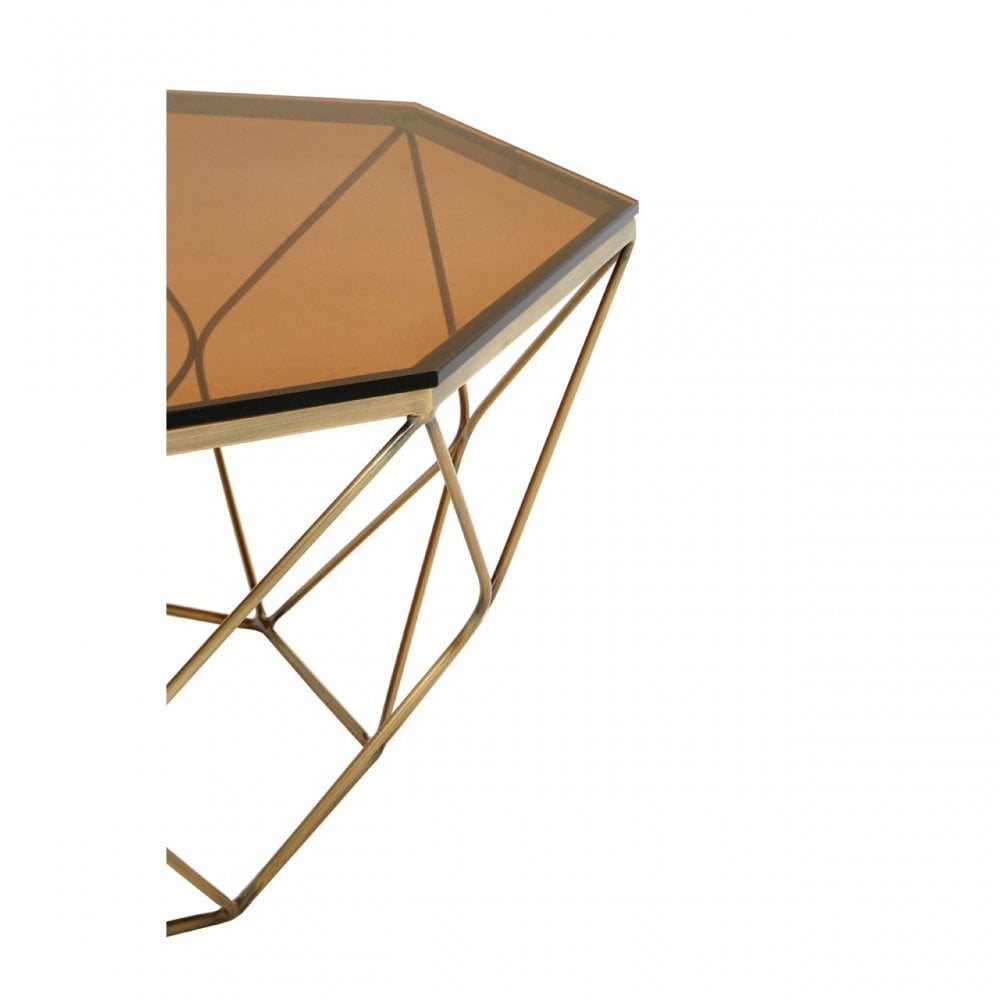 Enrich Coffee Table, Tempered Glass, Bronze