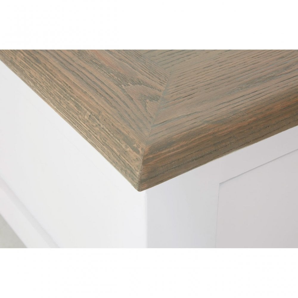 Townhouse 2 Drawer Coffee Table, Oak Wood, Veneer, Birchwood, White