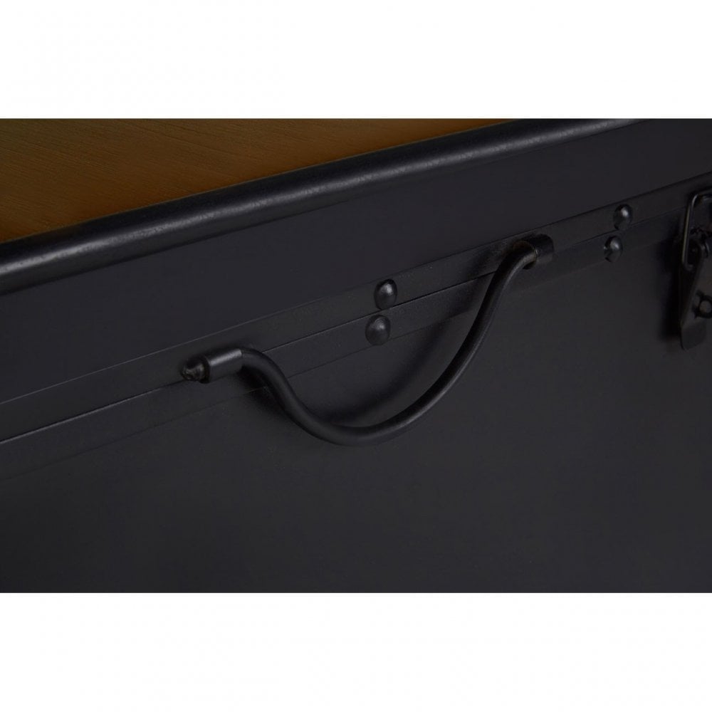 Ranch Foundry Style Coffee Table, Fir Wood, Black