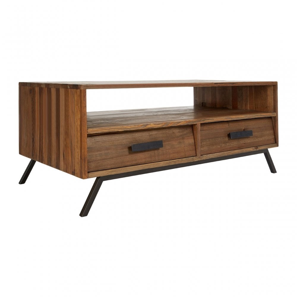 Brooklyn Coffee Table, Fir Wood, Iron, Natural