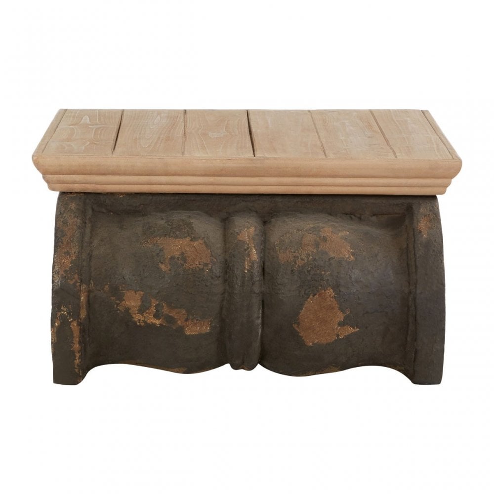 Pompeii Ornate Coffee Table, Wood, Polyresin, Grey