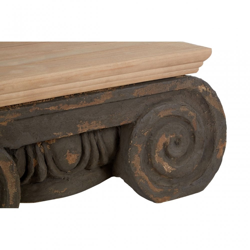 Pompeii Ornate Coffee Table, Wood, Polyresin, Grey