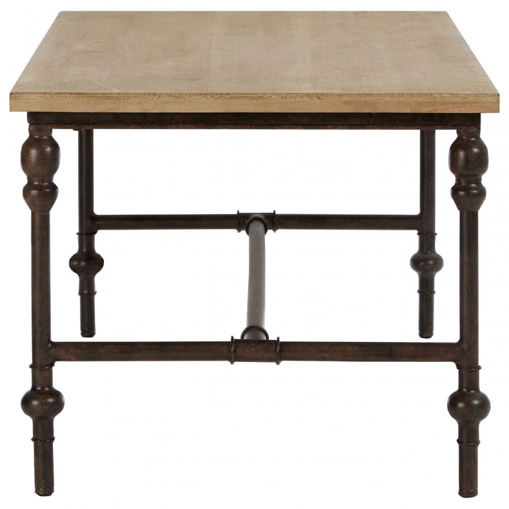 Tribeca Coffee Table, Fir Wood, Iron, Natural