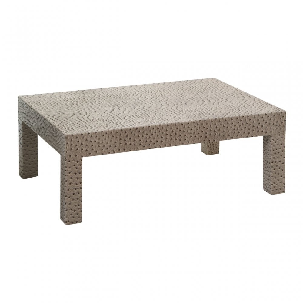 Coffee Table, Leather Effect, Natural