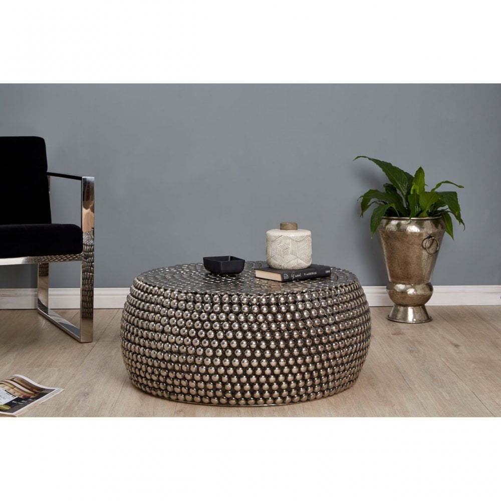 Tempura Coffee Table, Iron, Silver