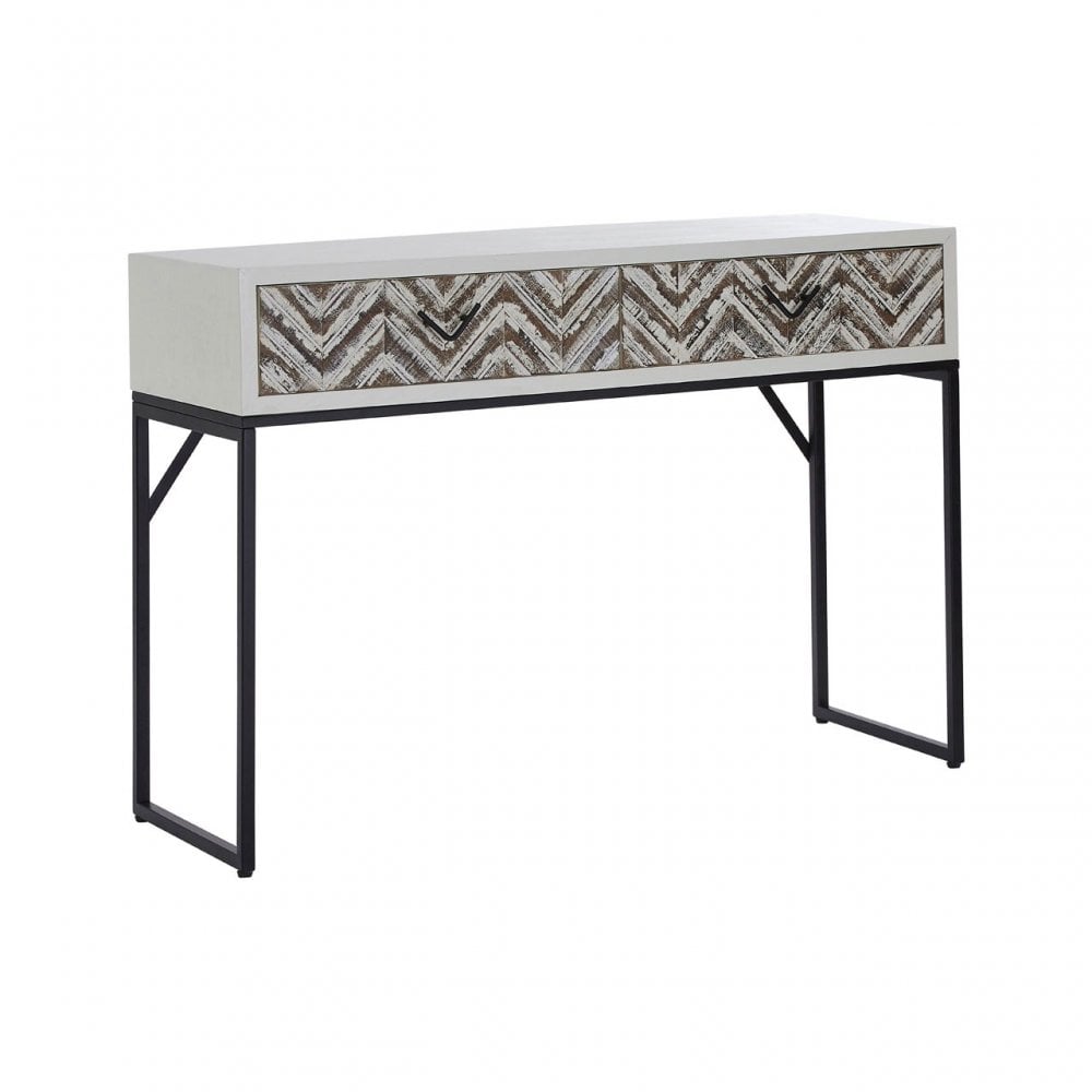 Lombok Console Table, Fir Wood, Grey