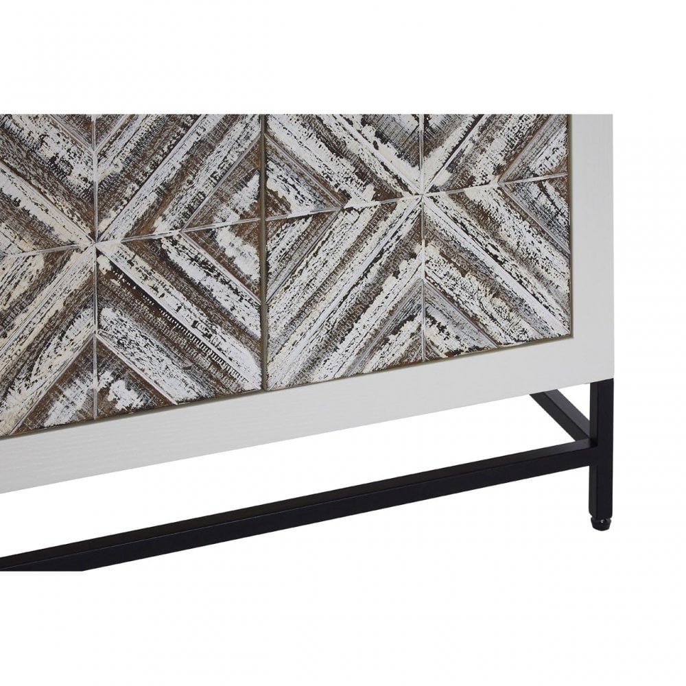 Lombok 2 Door Cabinet, Fir Wood, Grey