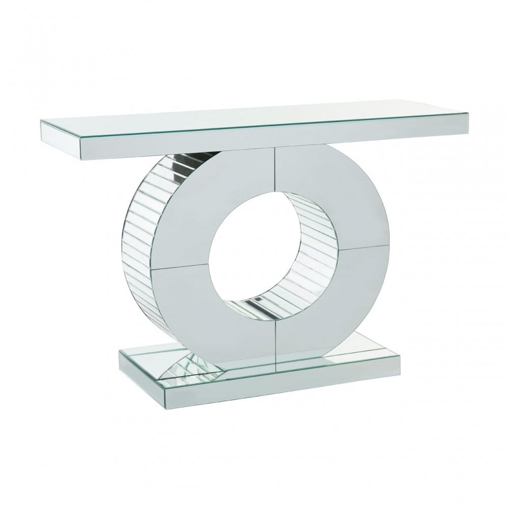Gianara Console Table, Crystal Mirror, Silver