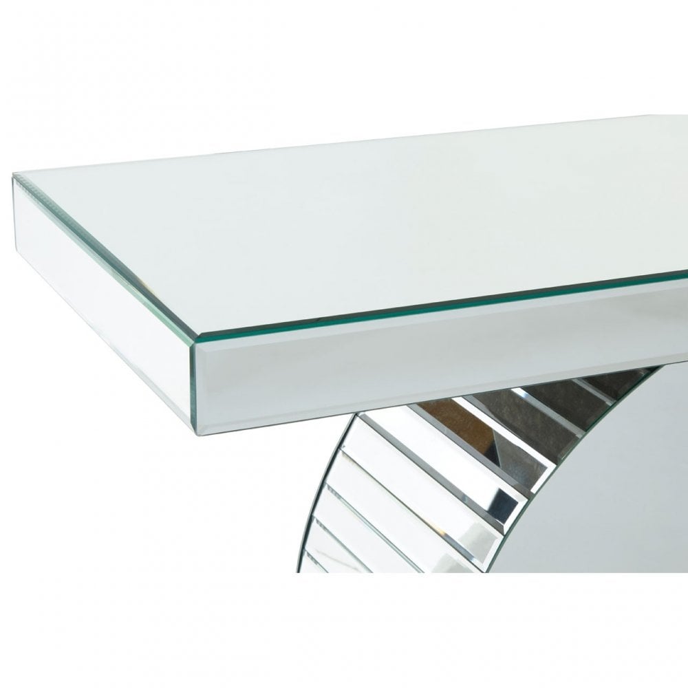 Gianara Console Table, Crystal Mirror, Silver