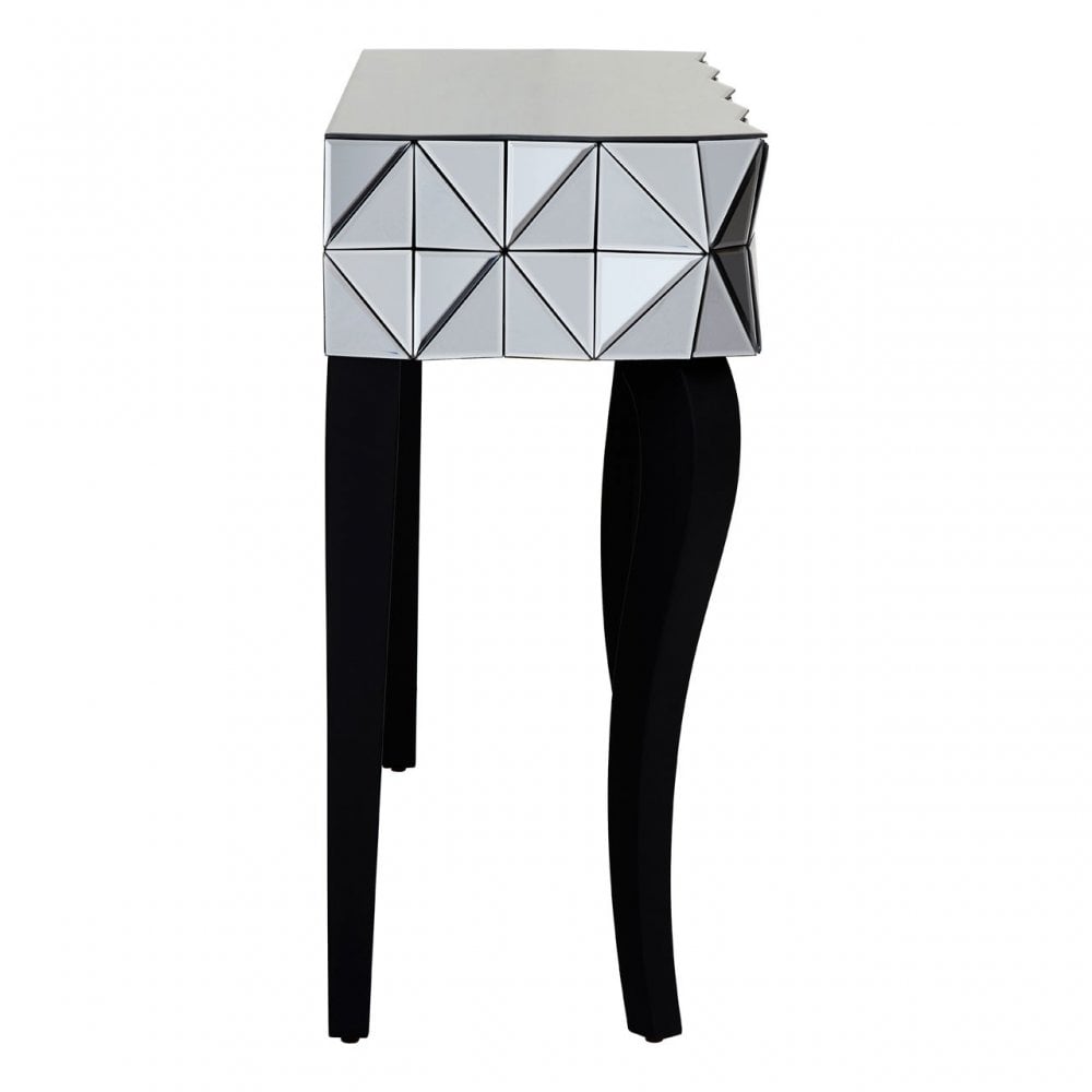 Soho Smoke Glass Console Table, Wood, Mirrored Glass, Wood, Silver