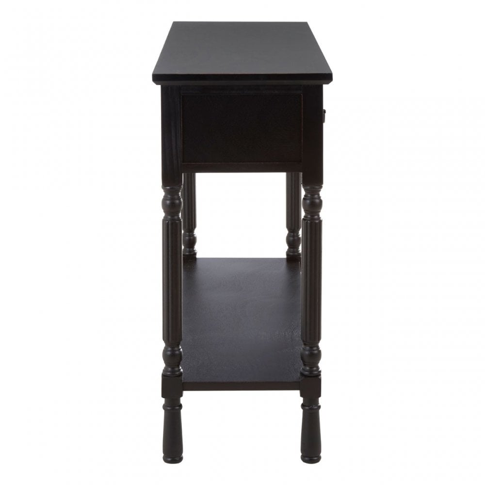Legacy 3 Drawer Vintage Black Console Table, Wood, Black