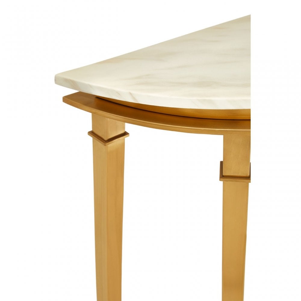 Camperian Half Moon Console Table, Marble, Stainless Steel, Gold