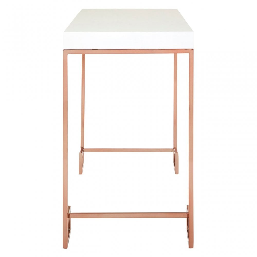 Enrich Console Table with Rose Gold Legs, Wood, Rose Gold