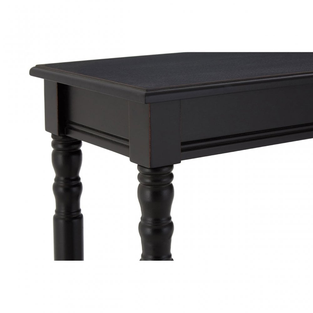 Heritage Black Console Table, Wood, Pine Wood, Black