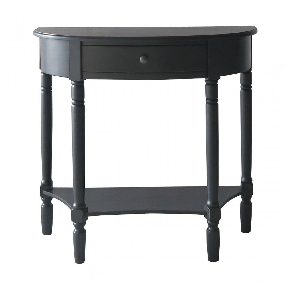 Legacy Black 1 Drawer Console Table, Curved