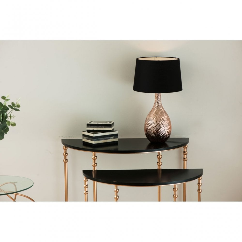 Lexa Half Round Console Tables, Iron, Black
