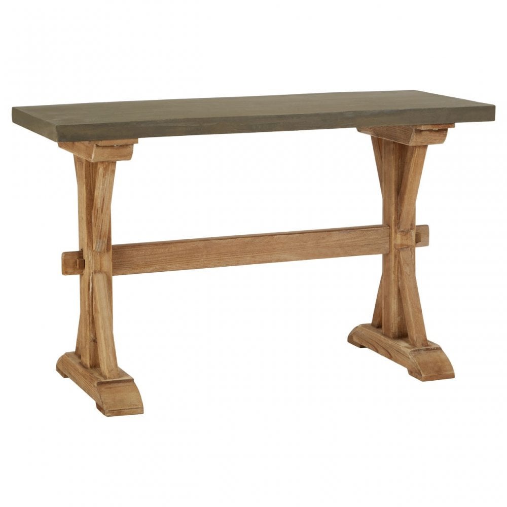 Pompeii Wooden Console Table, Fir Wood, Grey