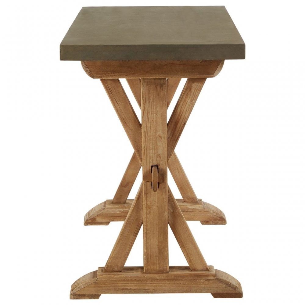 Pompeii Wooden Console Table, Fir Wood, Grey