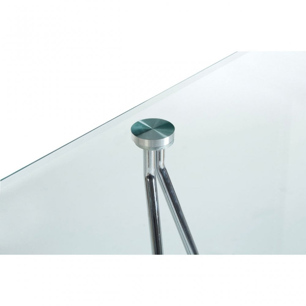 Halo Half Moon Console Table, Chromed Glass, Black