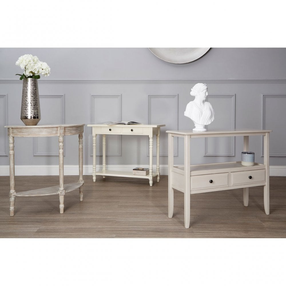 Legacy 2 Drawer Console Table, Wood, White