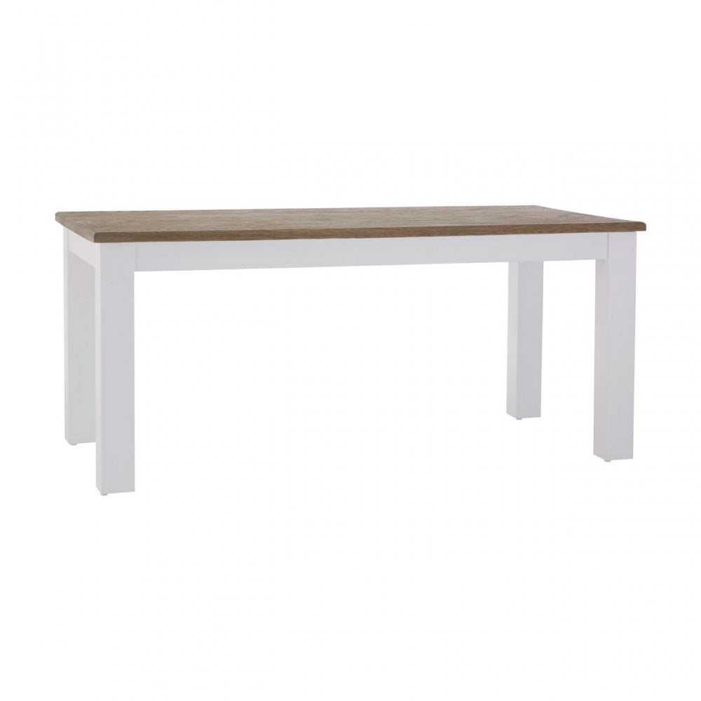 Townhouse Oak Top / White Dining Table, Oak Wood, Birchwood, White