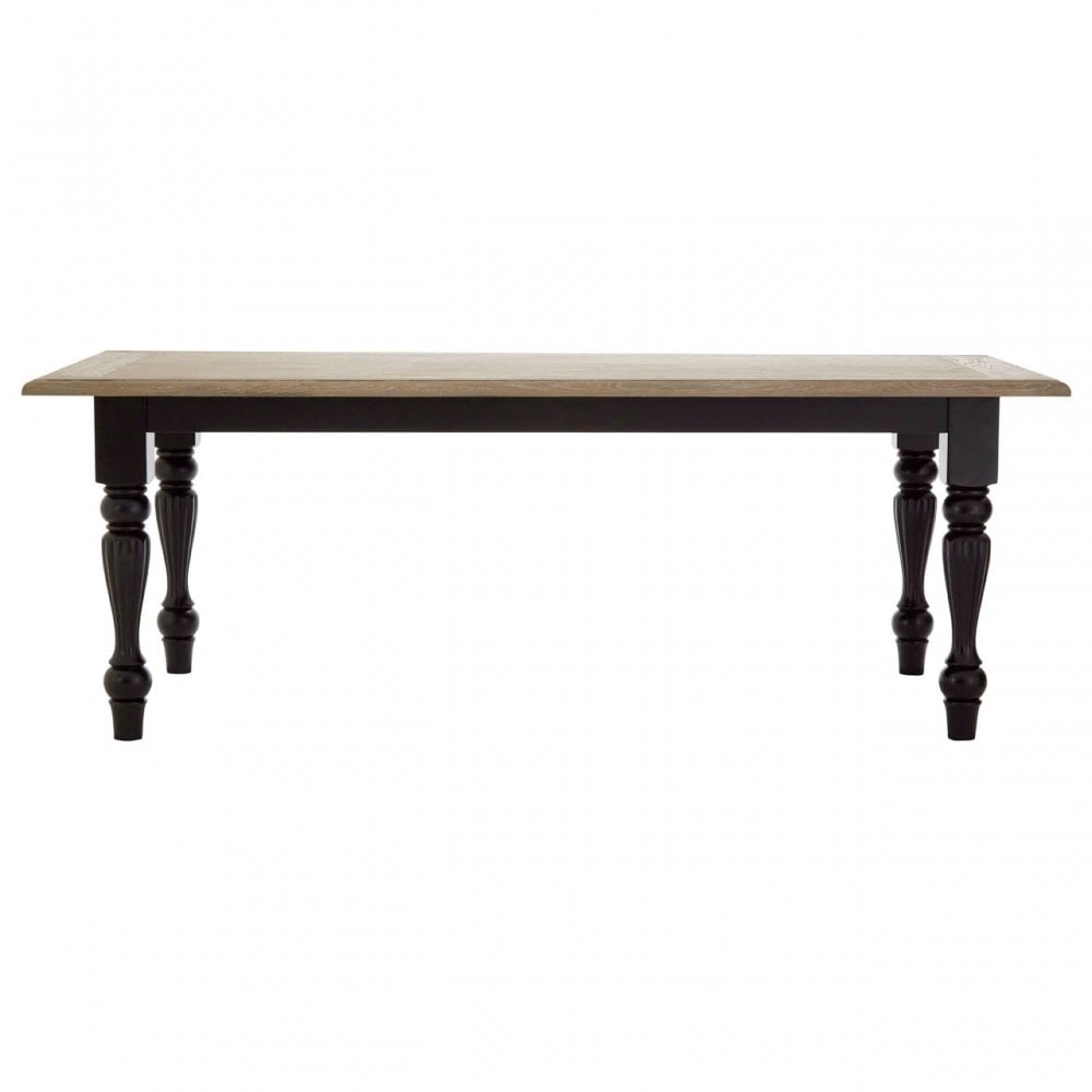 Tuskin Dining Table, Oak Wood, Veneer, Birchwood, Black