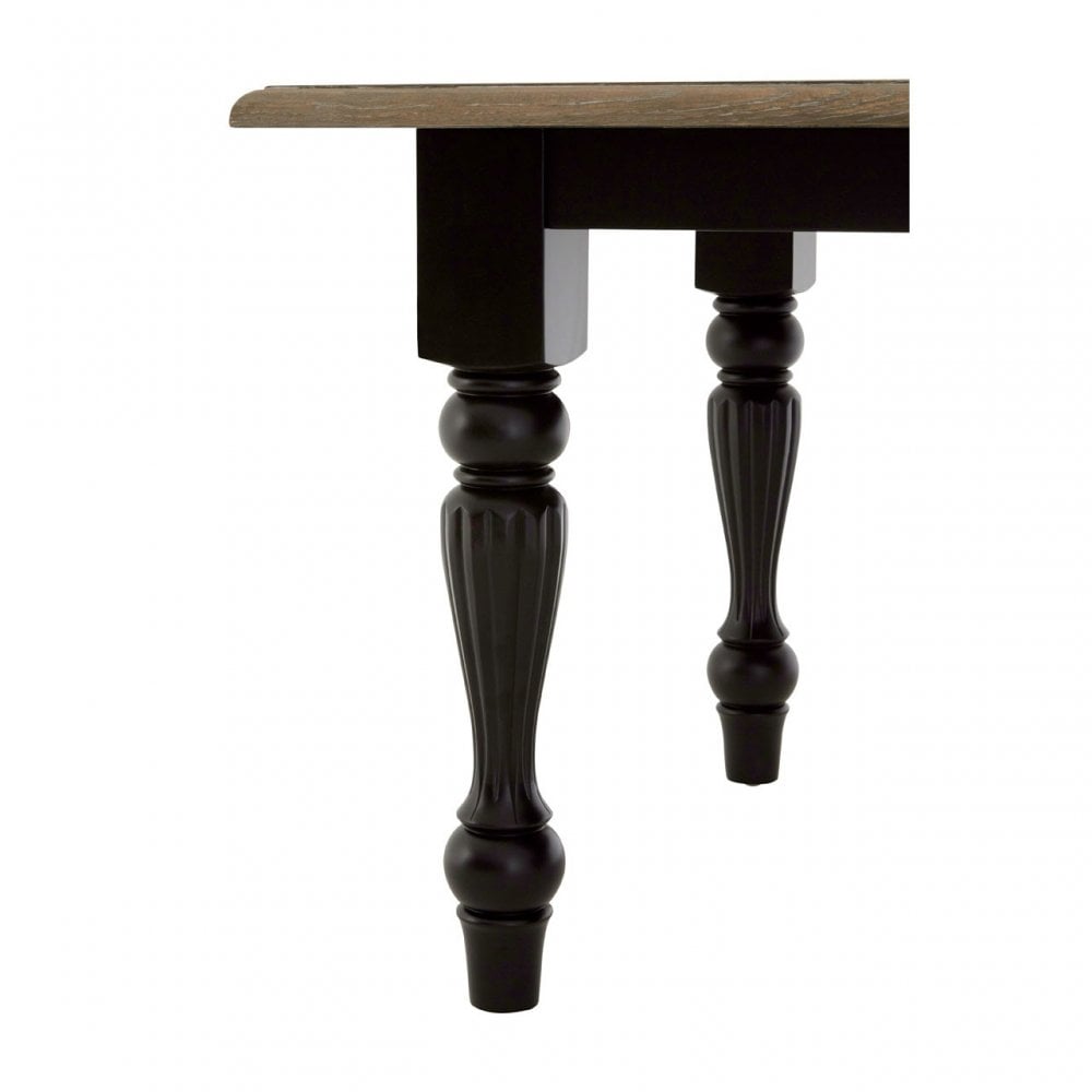 Tuskin Dining Table, Oak Wood, Veneer, Birchwood, Black