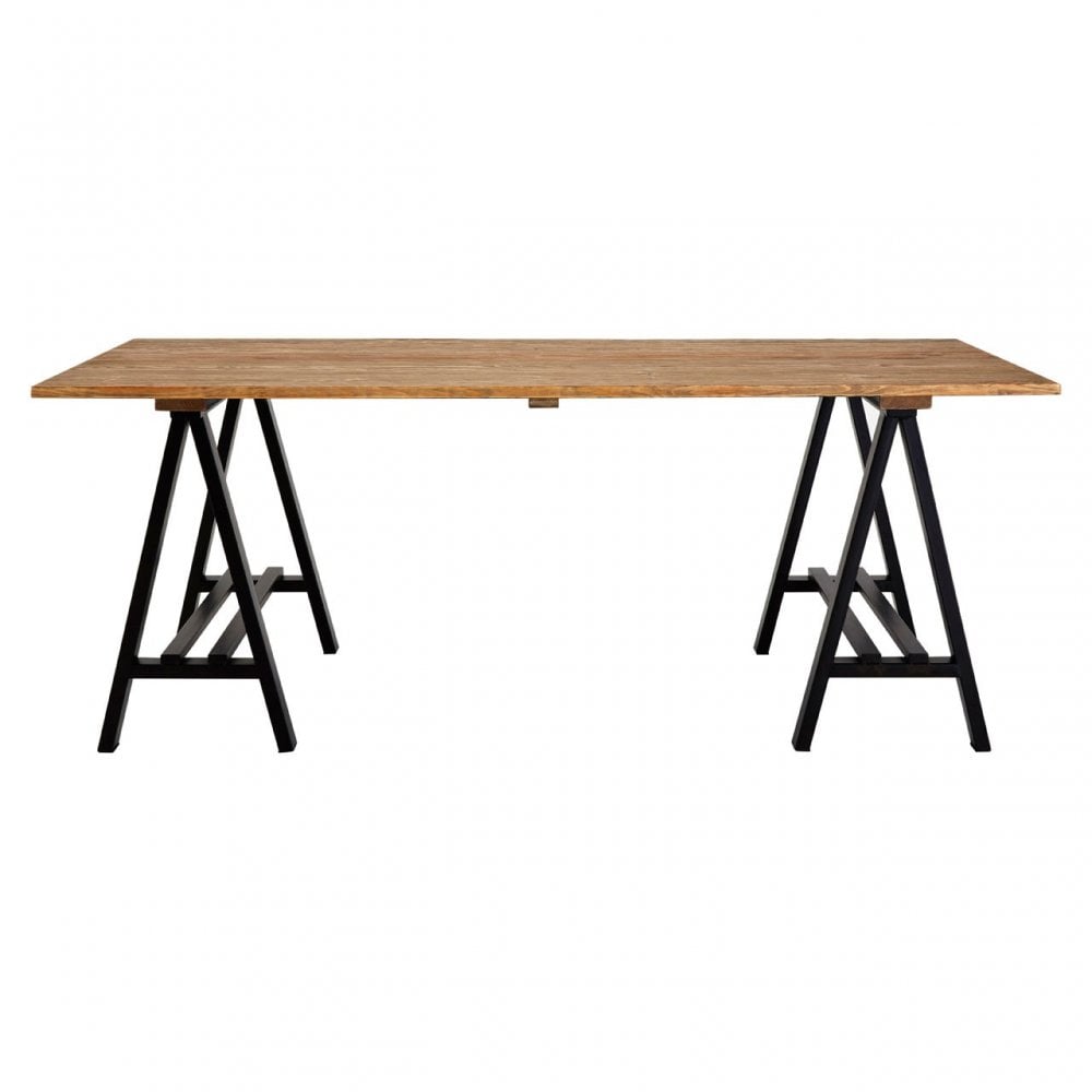 Townhouse Dining Table, Iron, Pine Wood