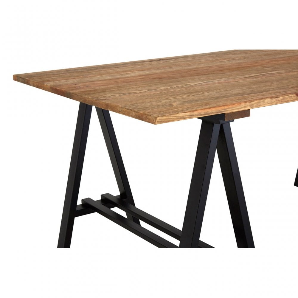 Townhouse Dining Table, Iron, Pine Wood