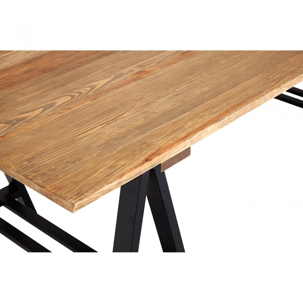 Townhouse Dining Table, Iron, Pine Wood