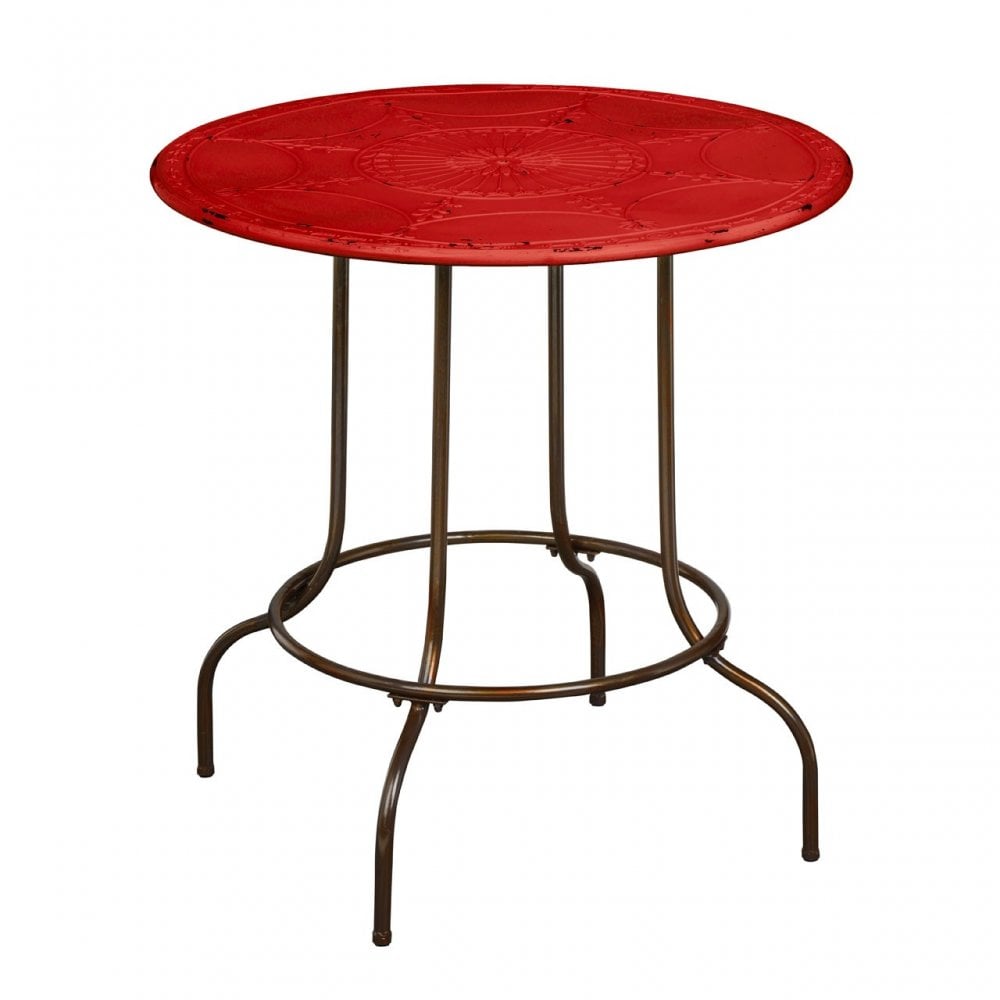 Artisan Table, Metal, Red