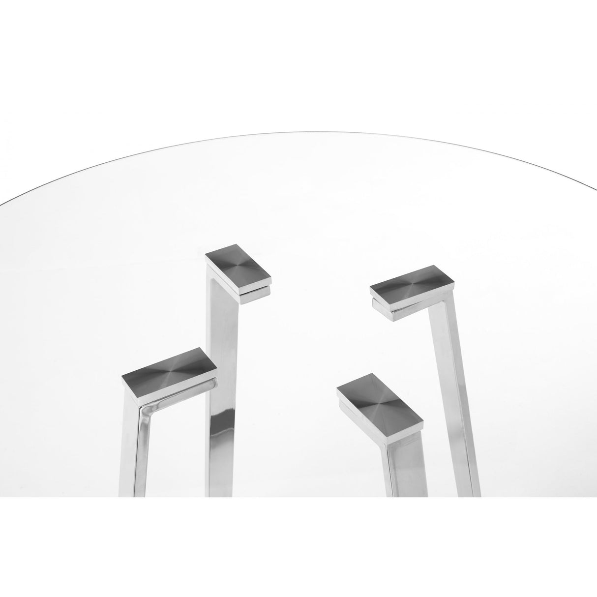 Metropolitan Dining Table, Chrome, Glass, Clear