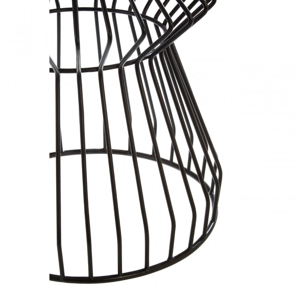 Corina Side Table with Curved Base, Iron, Black