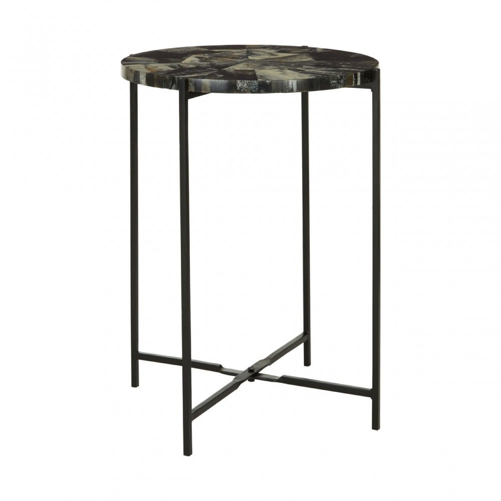 Marlox Antique Green / Black Table, Iron, Resin, Green