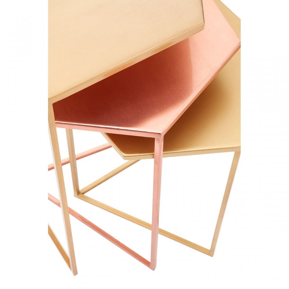 Hamish Set of 3 Bronze Finish Tables, Iron