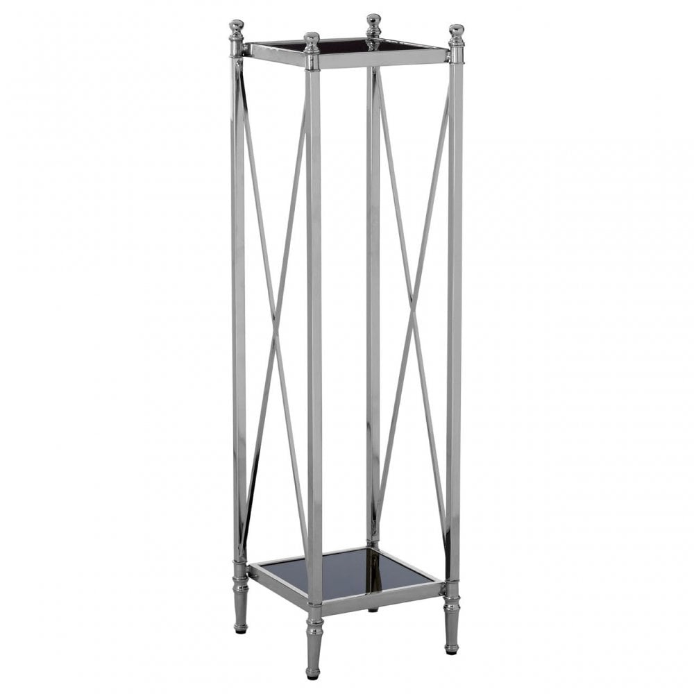 Hoffmann Plant Stand, Aluminium, Mirrored Glass, Stainless Steel, Black