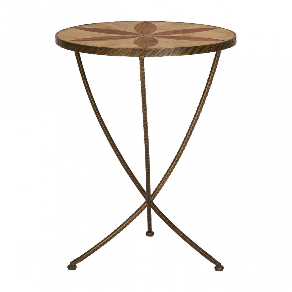 Elmo Large Side Table, Elm Wood, Iron, Brown