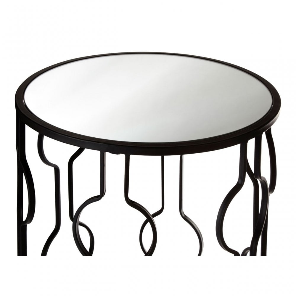 Anvil Mirror Top Tables, Iron, Mirrored Glass, Black