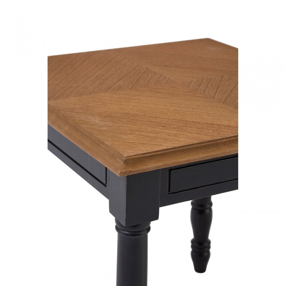 Charles Black Side Table, Bayur Wood, Mindi Veneer, Black