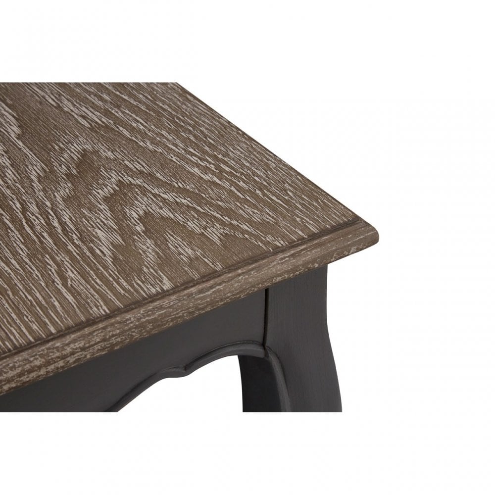 Charles Dark Grey Single Shelf Console Table, Bayur Wood, Oak Veneer, Grey