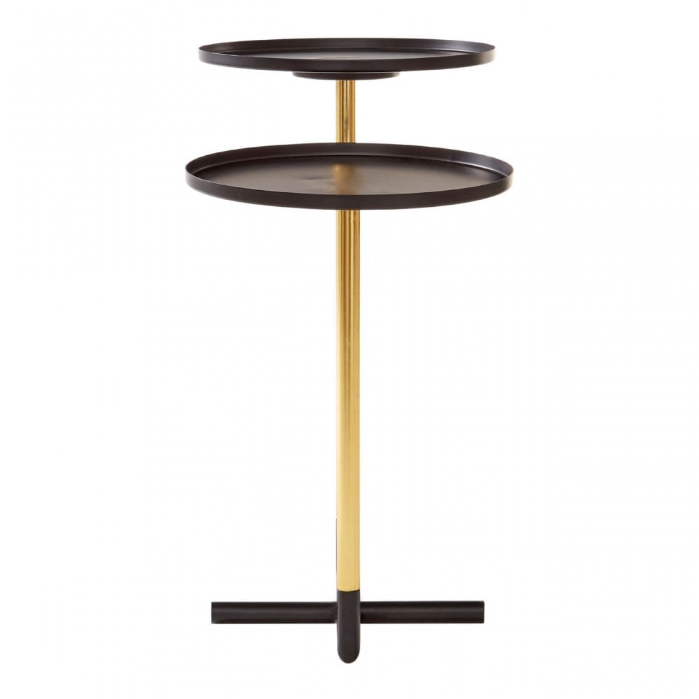 Halle Duplex Side Table, Iron, Black
