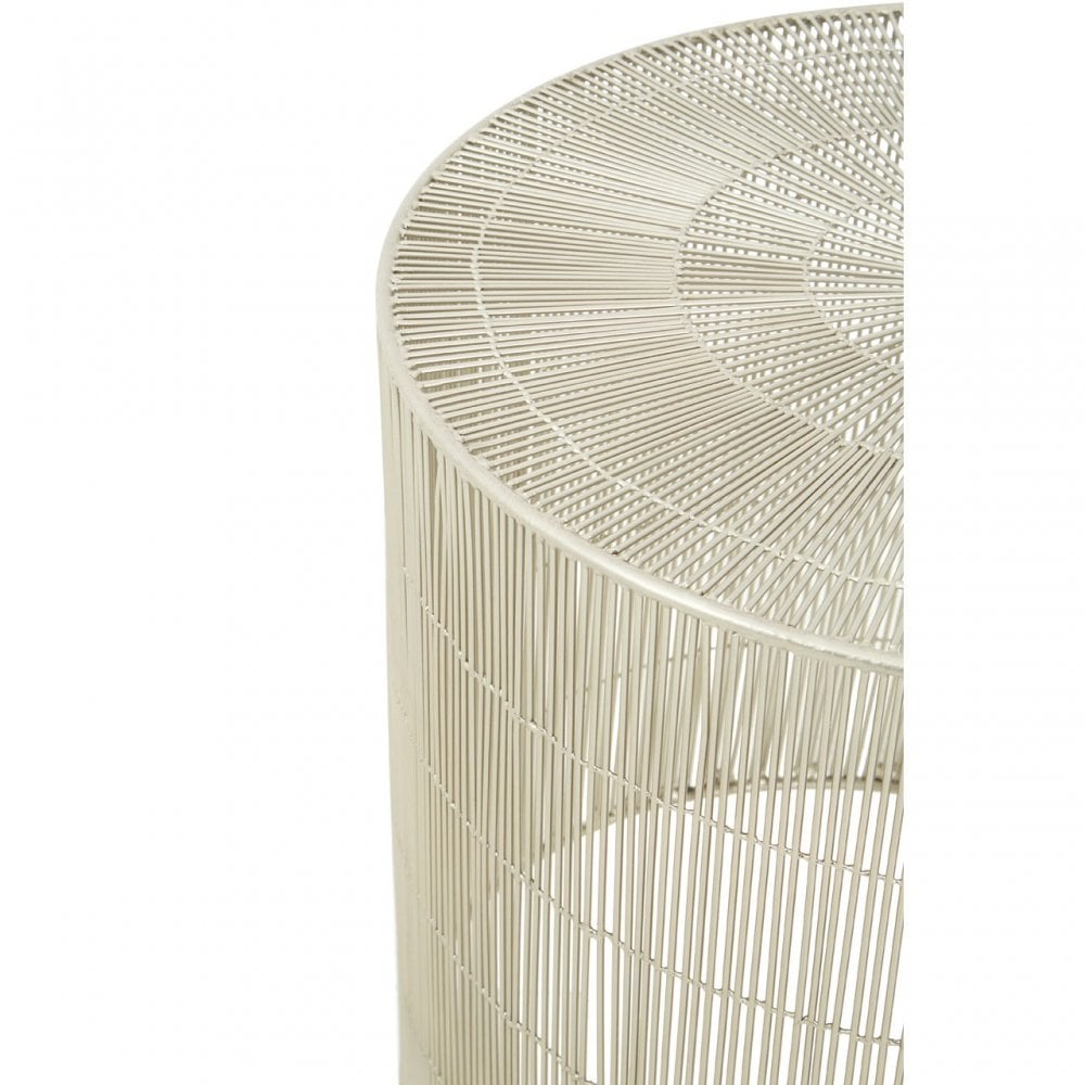 Hamish Cage-Shaped Large Round Table, Iron, Silver