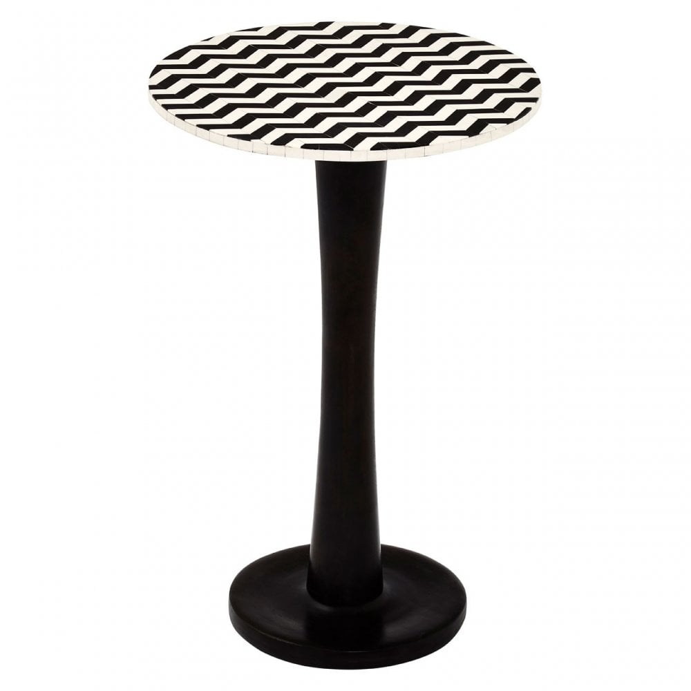 Hektor Hektor Artisan Pedestal Table, Acacia Wood, Iron, Black