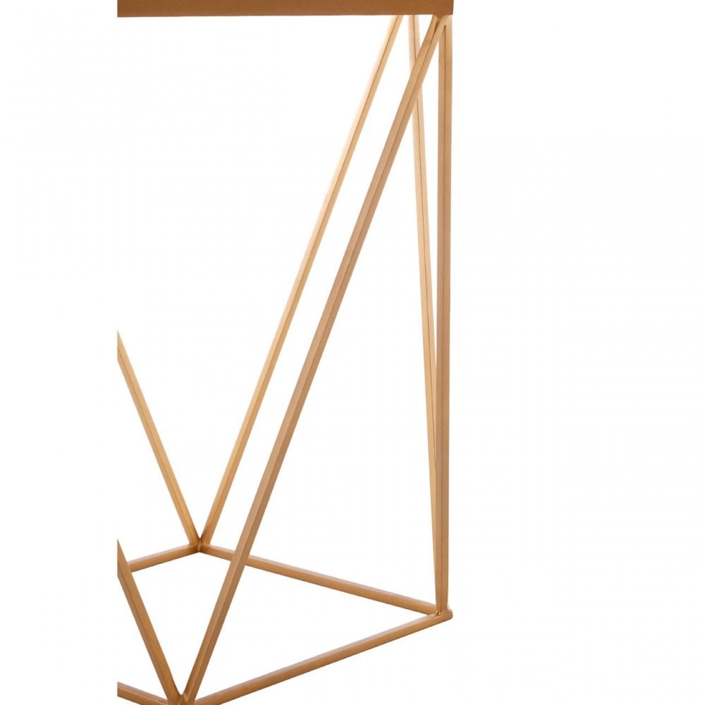 Gianna Square Marble Top Side Table, Marble, Iron, Natural