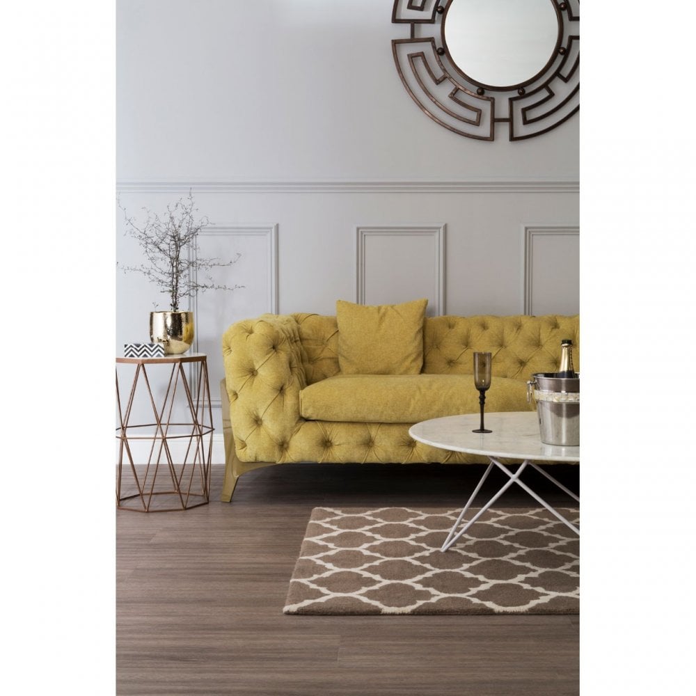 Gianna Octagonal Marble / Gold Side Table, Iron, Marble, Gold
