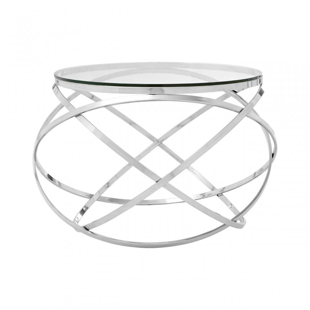 Enrich End Table, Stainless Steel, Glass, Gold