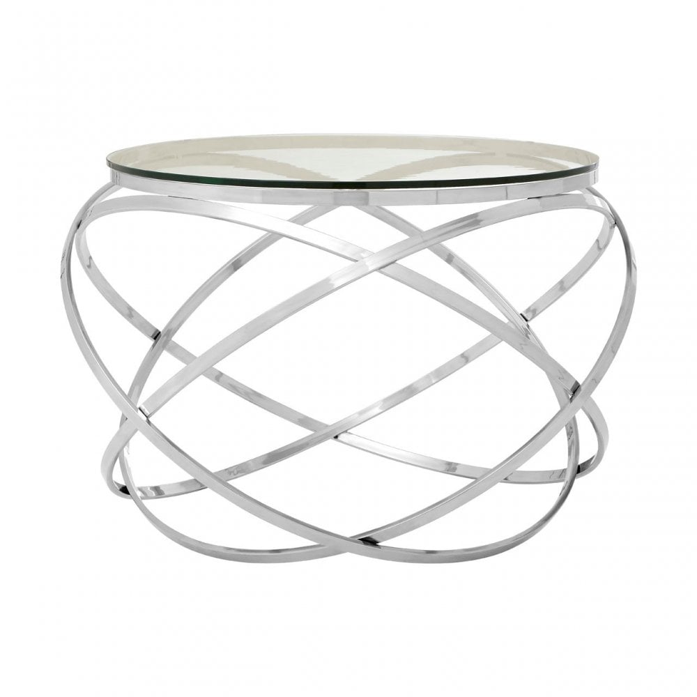 Enrich End Table, Stainless Steel, Glass, Gold